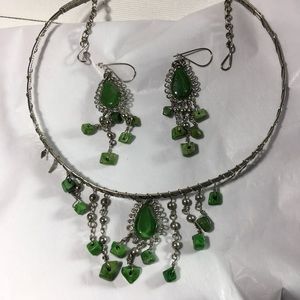 Vintage choker necklace and earring set